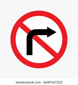 No Right Turn Sign: A straightforward and easily recognizable road sign clearly indicates the prohibition of right turns, ensuring safety and order.