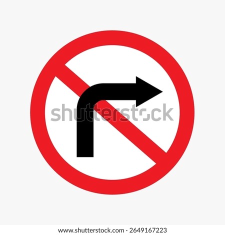 No Right Turn Sign: A straightforward and easily recognizable road sign clearly indicates the prohibition of right turns, ensuring safety and order.