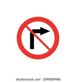 no right turn sign. Traffic sign vector illustration