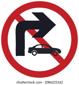 No right turn for small vehicles, Gallery of All Prohibitory Signs, Road signs in China