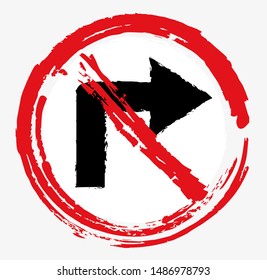 No right turn traffic sign.