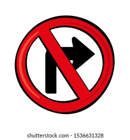 No right turn traffic sign