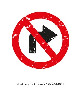 No right turn traffic sign.