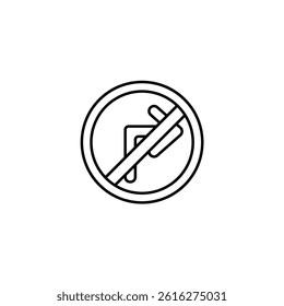 No Right Turn vector line icon icons design