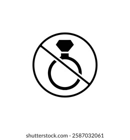 no ring icon Simple thin line logo