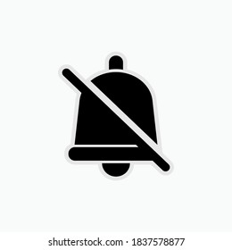 No Ringing Bell Icon. Mute Symbol - Vector Logo Template.