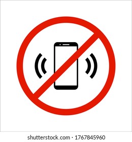 no ringtone sign vector illustration isolated on white background