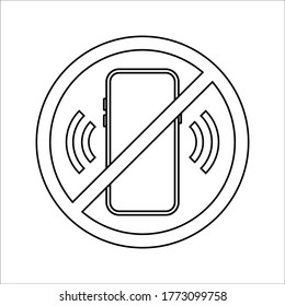 no ringtone sign vector illustration isolated on white background