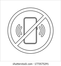 no ringtone sign vector illustration isolated on white background