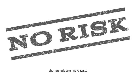 No Risk watermark stamp. Text caption between parallel lines with grunge design style. Rubber seal stamp with scratched texture. Vector grey color ink imprint on a white background.