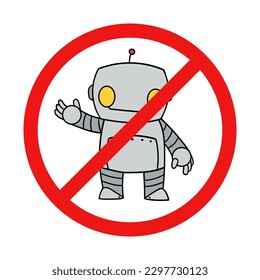 Kein Roboter-Zeichen auf weißem Hintergrund