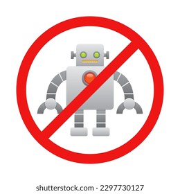 Sin signo de robot en fondo blanco
