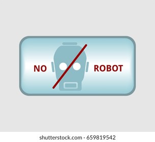 no robot symbol captcha button login user icons security website protection interface. I am not a robot 