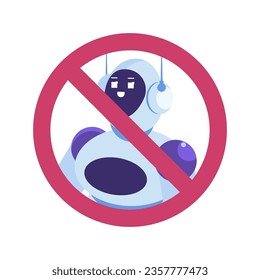 No hay señales de robots. Ilustraciones vectoriales.