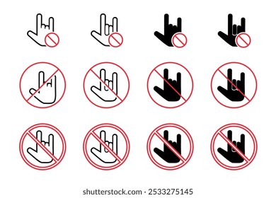 No Rock and roll, heavy metal sign. Illustration vector 