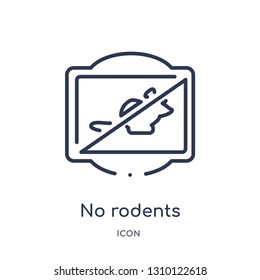 no rodents icon from traffic signs outline collection. Thin line no rodents icon isolated on white background.