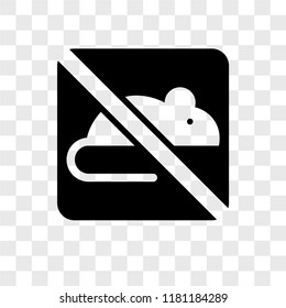 No rodents vector icon isolated on transparent background, No rodents logo concept
