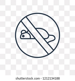 No rodents vector outline icon isolated on transparent background, high quality linear No rodents transparency concept can be used web and mobile