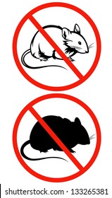 no rodents vector sign - crossed rat in a red circle