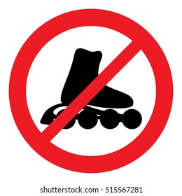 No roller. Prohibiting sign. 