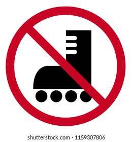No roller skates icon