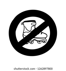 no roller skates sign doodle drawing 