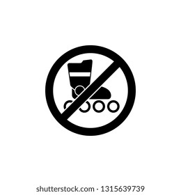 No roller skates sign icon. Simple glyph, flat vector element of ban, prohibition, forbid icons set for UI and UX, website or mobile application