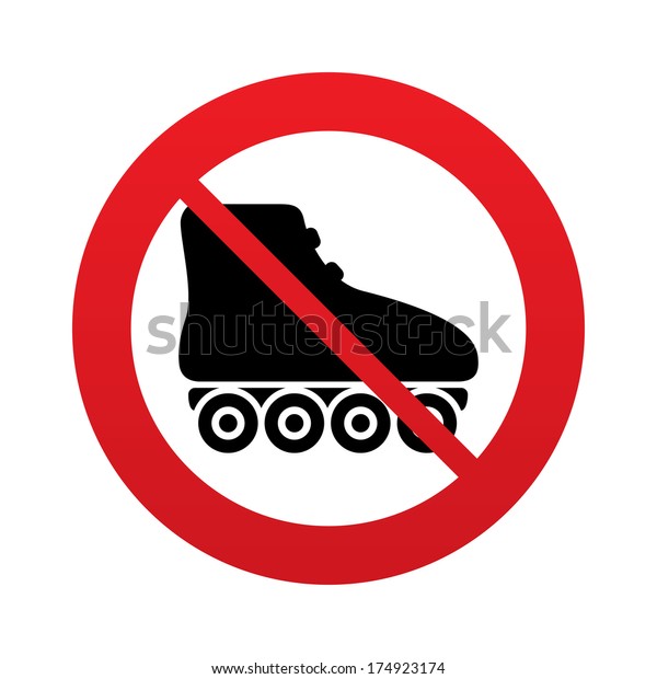 No Roller Skates Sign Icon Rollerblades Stock Vector (Royalty Free ...