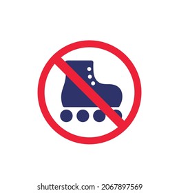no roller skates sign on white