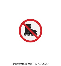 No roller skates Sign. Vector isolated illustration.