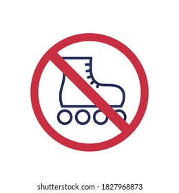 no roller skates sign, vector