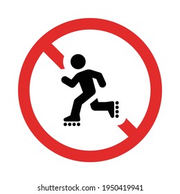 No roller skates sign vector isolated on white background.
