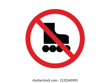 No roller skating prohibition sign ban