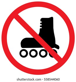 No Roller Skating Sign. Vector.