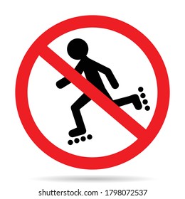 no rollerblading sign or symbol, vector illustration 