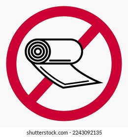 No rolls icon. Roll ban. Do not use rolls. Rolls are not allowed. Vector icon.