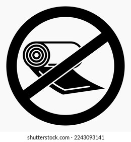No rolls icon. Roll ban. Do not use rolls. Rolls are not allowed. Vector icon.