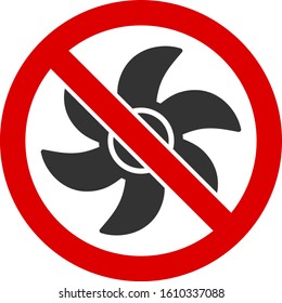 No rotor vector icon. Flat No rotor pictogram is isolated on a white background.
