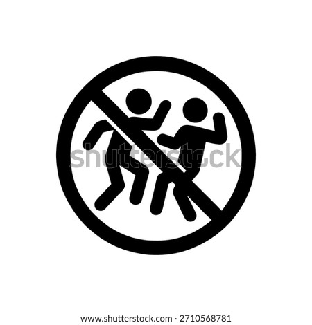 No Rough Play Icon Isolated On White Background