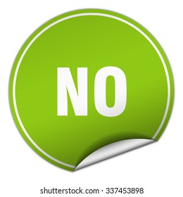 No Round Green Sticker Isolated On Stock Vector (Royalty Free ...