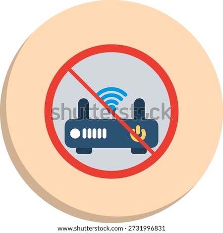 No Router Flat Circle Style Icon