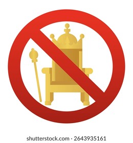 No Royalty Icon Forbidden Throne and Scepter Illustration.Vector illustration