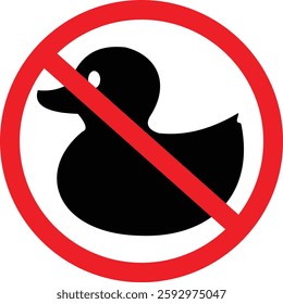 No Rubber duck, no ducky bath toy sign. 