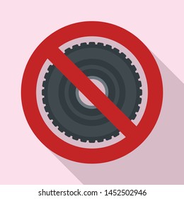 No rubber tire icon. Flat illustration of no rubber tire vector icon for web design