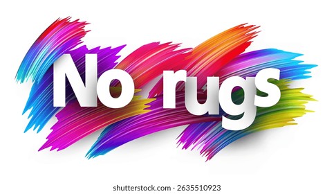 No rugs text with bold color strokes. Vector illustration highlighting crypto trust, anti-scam messaging, and DeFi integrity.