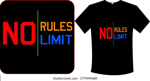 no rules no limit abstract geometric vector t-shirt and apparel design, typography, print. Global swatches.