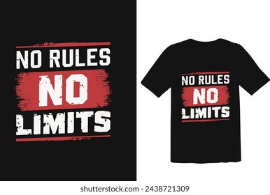 No rules no limits t-shirt and apparel design with grunge effect