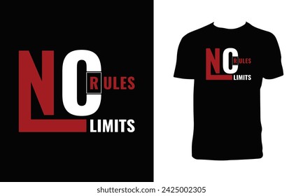 No Rules No Limits Tipografía Y Letras Diseño De Camiseta. 