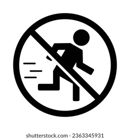No run icon vector sign