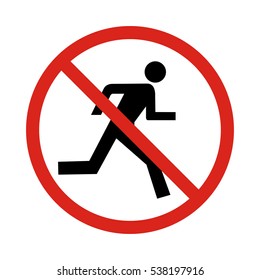 No run sign, vector illustration